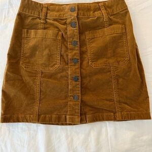Mudd Tan Button-Front Mini Skirt
